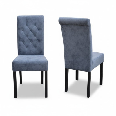 Blauwe Chesterfield x8 stoelenset Ontwerper armstoelen Moderne zitmeubels