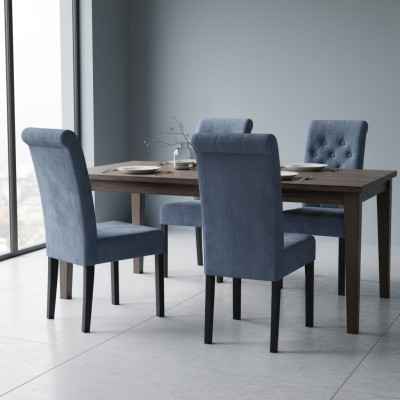 4x Chesterfield stoelset, zitkussen, eetkamerstoelen, leren rugleuningstoelen.