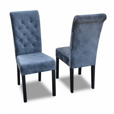 4x Chesterfield stoelset, zitkussen, eetkamerstoelen, leren rugleuningstoelen.