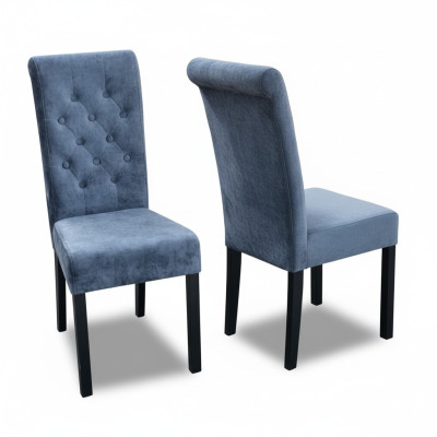 Exclusieve x8 Blauwe Chesterfield Designer Stoelgroep Textiel Fauteuil