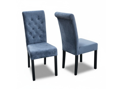 Exclusieve x8 Blauwe Chesterfield Designer Stoelgroep Textiel Fauteuil