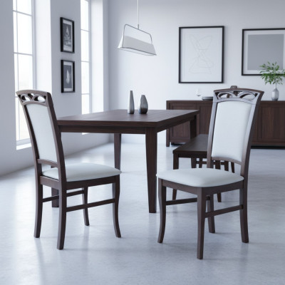 4x Designer Stoel Set Eetkamer Leuning Gestoffeerde Zitstoelen Compleet Set
