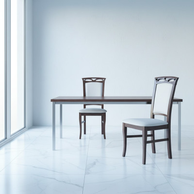 8x Designerstoel set Eetkamer met leuningen Gestoffeerde zitstoelen Compleet meubilair.
