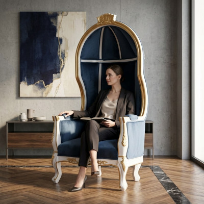 Troonstoel Koninklijke gestoffeerde Chesterfield fluwelen fauteuil 1-zits Antieke stijl stoelen