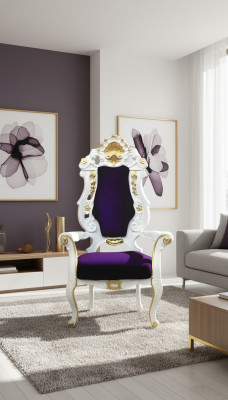 Troonstoel Koninklijke bekleding Chesterfield fluweel 1-zits Antieke stijl stoelen