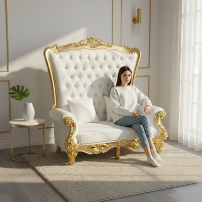 Troon Sofa Bank Koninklijke bekleding Chesterfield fluweel antieke stijl tweezitter