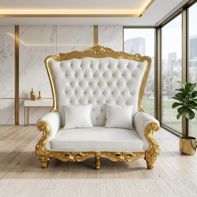 Troon Sofa Bank Koninklijke bekleding Chesterfield fluweel antieke stijl tweezitter