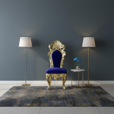 Stoel Troon Fauteuil Eetkamer Ontwerper Hout Antieke Stijl Barok Rococo Stoelen