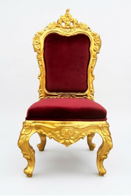 Stoel Troon Fauteuil Set Eetkamer Designer Hout Antiek Stijl Rococo Barok