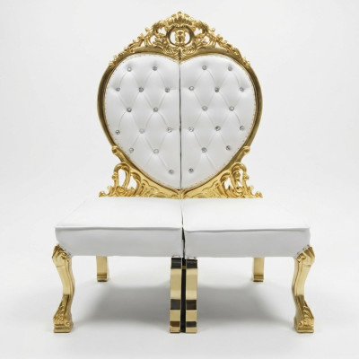 Chesterfield troonstoel Koninklijke gestoffeerde fluwelen liefdesharten antieke stijl stoelen