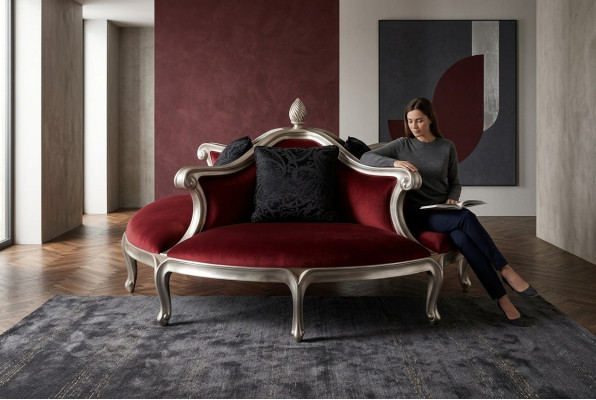 Ronde Bank Beklede Bank Chesterfield Velvet 4-Zits Antieke Stijl