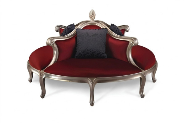 Ronde Bank Beklede Bank Chesterfield Velvet 4-Zits Antieke Stijl
