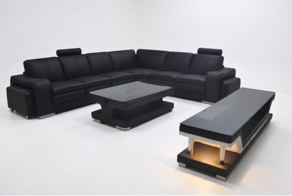 Leder bankstel woonlandschap hoekbank designbank L-vorm A1109B Banken Bankstellen