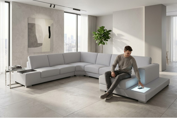 Leren bankstel Bank Woonlandschap Hoekbank Set Design Modern Bank U-vorm A1110 Leer bankstel Bank Woonlandschap Hoekbank Set Ontwerp Moderne Bank U-vorm A1110