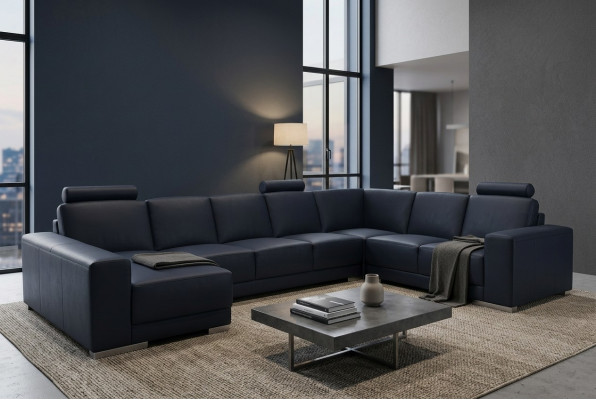 Leren bank Woonlandschap Hoekbank Set Design Moderne Bank U-vorm