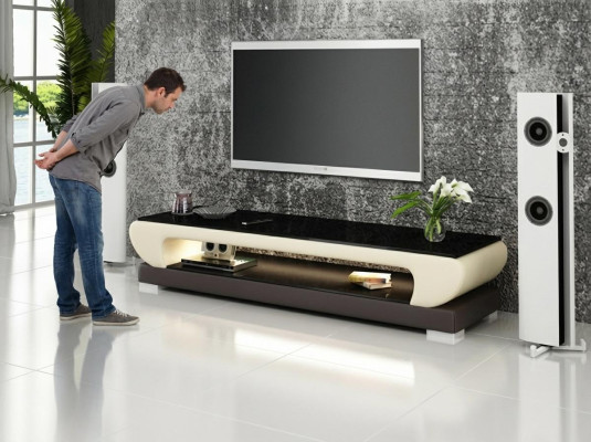 RTV TV-meubel LederTisch Designer Glazen Tafel TV-kast Nieuw Modern
