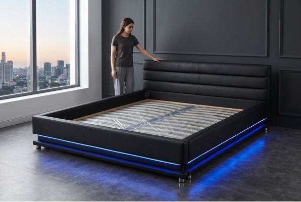 Luxueus lederen design gestoffeerde bedden dubbel modern 140/160/180/200 bed.