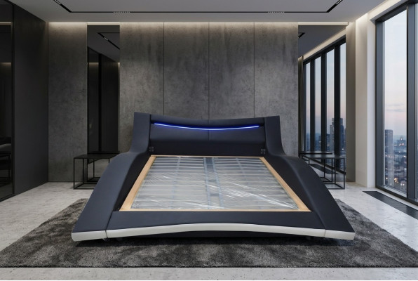Luxe Design Leren Tweepersoons Hotelbed Gestoffeerd Huwelijk Modern Bedframe Nieuw