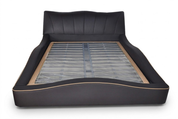 Luxe design leren bekleding hotelbedframe modern gestoffeerd bed