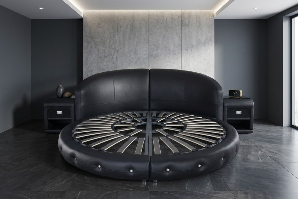 Rond Luxe Leren Design Bedden Dubbel Modern Rond Bed