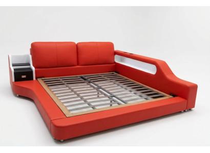 Dubbel luxe design leren bed gestoffeerde bedden moderne hotel multifunctioneel