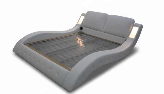 Ontwerp luxe bed gestoffeerd huwelijkshotel moderne bedden leer 140/160/180/200 LB8824