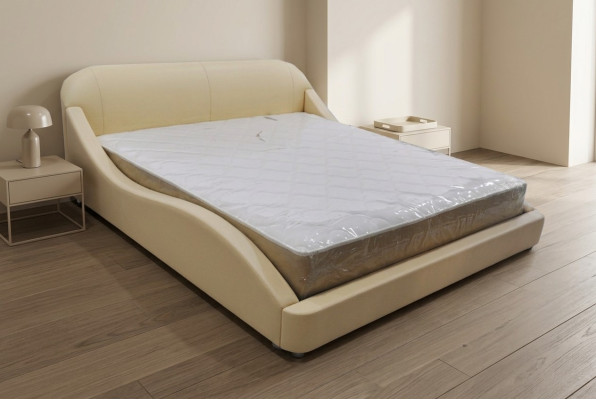 Nieuw, modern en comfortabel bed voor de slaapkamer.