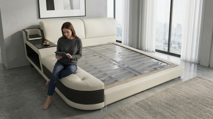 Ontwerp luxe bed gestoffeerde huwelijk moderne lederen hotelbedden 140/160/180/200.