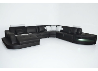 Leren bankstellen woonlandschap hoekbank ontwerp Modern bank U-vorm + tafel