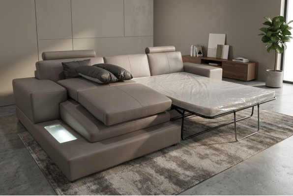 Leder Bank Woonlandschap Hoekbank Ontwerp Moderne Bank L-Vorm