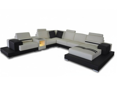 Leren bank Bank Woonlandschap Hoekbank Ontwerp Decoratieve Moderne Bank