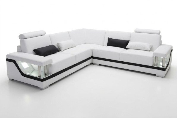 Leren bank bankstel woonlandschap hoek bankstel ontwerp modern hoekbank L-vorm L6002