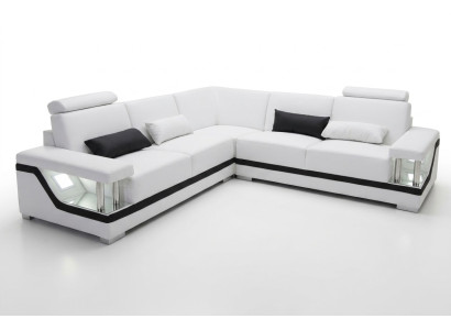 Leren bank bankstel woonlandschap hoek bankstel ontwerp modern hoekbank L-vorm L6002