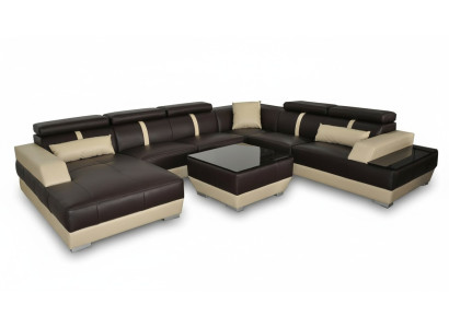 Leren bank woonlandschap hoekbank design modern bank decoratieve U-vorm
