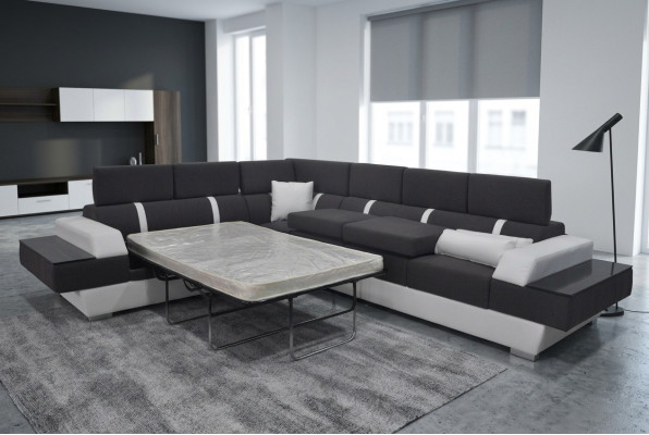 Leren bank bank woonlandschap hoekbank ontwerp Moderne bank L-vorm K5015D