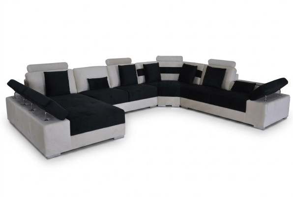 Leren bankstel Bankstel Woonlandschap Hoekbankstel Ontwerp Modern Bank U-vorm K5014 Nieuw