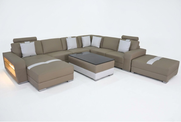 Leren bank Decoratieve bank Woongebied Hoekbank Ontwerp Modern Sofa  Leren bank Decoratieve bank Woonruimte Hoekbank Ontwerp Moderne Bank