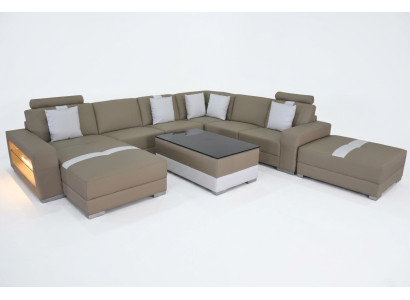 Leren bank Decoratieve bank Woongebied Hoekbank Ontwerp Modern Sofa  Leren bank Decoratieve bank Woonruimte Hoekbank Ontwerp Moderne Bank