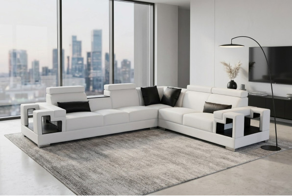 Leren bank Bank Woongebied Hoekbank Ontwerp Modern Bank L-vorm K5001