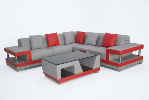 Leren bank bank woonlandschap hoek garnituur decoratie ontwerp modern bankstel L-vorm