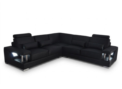 Lederen bank Bank Woonlandschap Hoekdecoratie set Design Modern Bank L-vorm