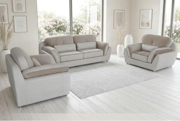 Leder Textil Bank Stoff Zit Set Garnituur Ontwerp Bankstel 3+1+1 Fauteuil