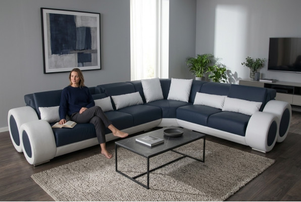 Ontwerp Hoekbank Gestoffeerde Bank Leren Zitcombinatie Moderne Bankstellen Bankstellen