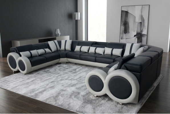 Leren bank bank bekleding hoekbank ontwerp modern hoek U-vorm woonlandschap