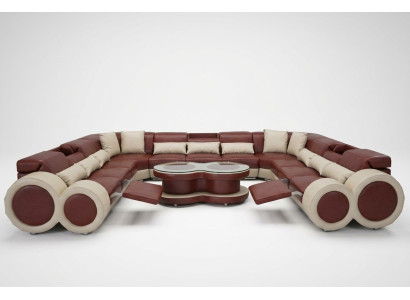 Leren bank Leeflandschap Set Ontwerp Moderne Hoekbank