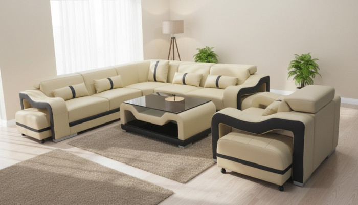 Leder bank bank bekleding hoek suite rtv tafel stoel hoek fauteuil woonlandschap