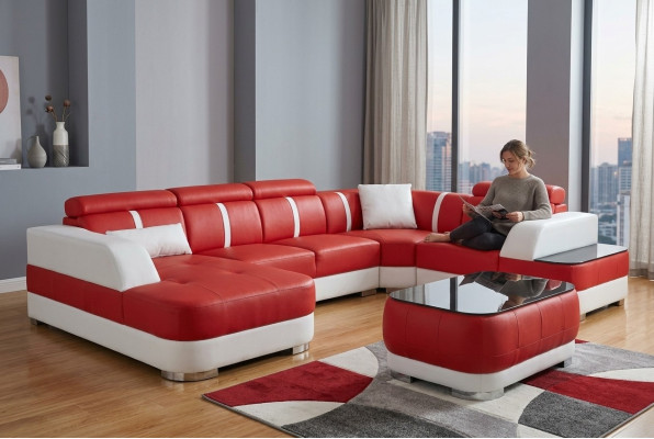 Ontwerp Hoekbank Zit Lederen Bekleding Hoekbank Woonlandschap Banken Nieuw Bank