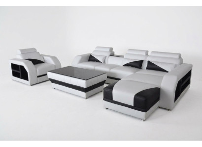 Leren hoekbankstel bankstellen banken gestoffeerde woonlandschap fauteuils hoek