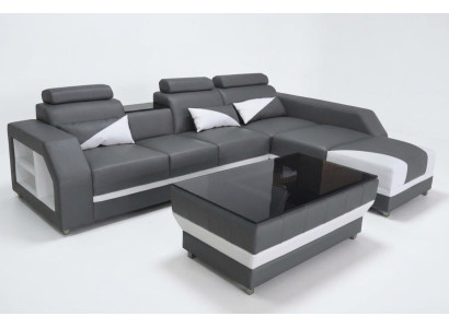 Leren hoekbank bankstel hoekbanken bankstellen bekleding woongebied