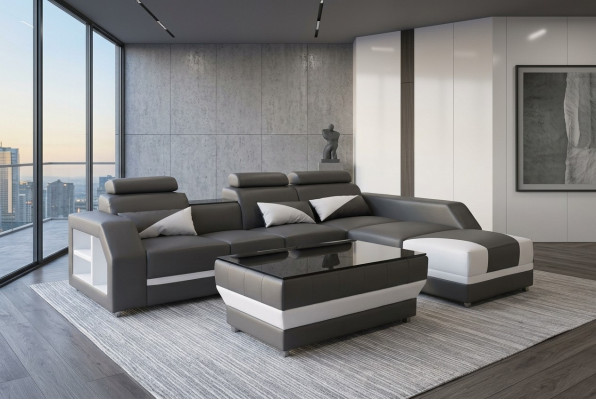 Leren hoekbank bank gestoffeerde bank banken bankstellen luxe bankstel + tafel